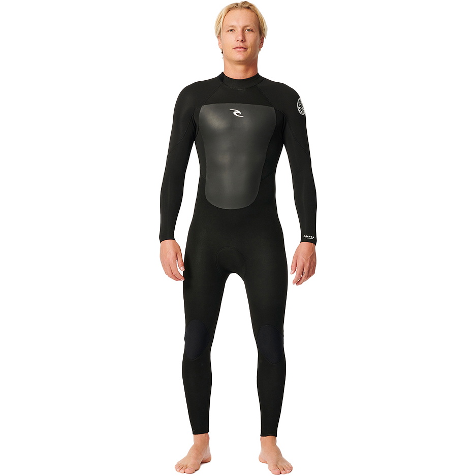 2026 Rip Curl Hombres Omega 4/3mm Back Zip Neopreno 15HMFS - Black
